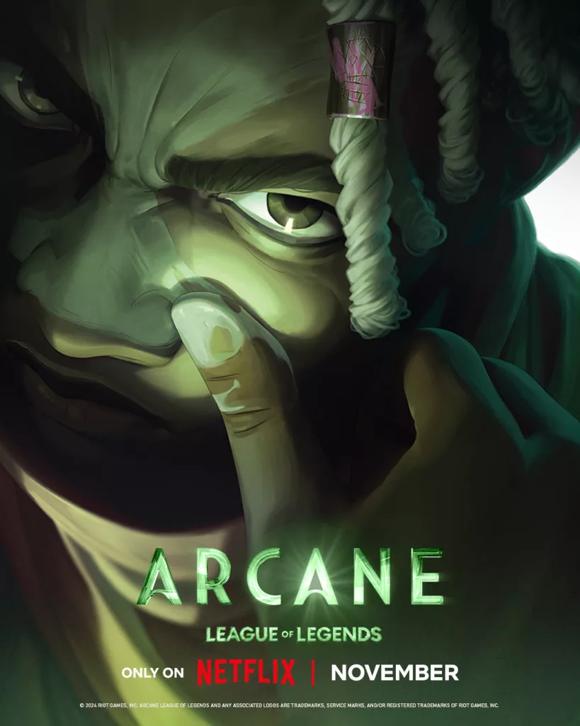 Personagem Ekko em pôster de divulgação da segunda temporada de Arcane