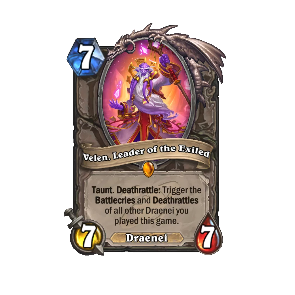 Card de Velen Líder dos Exilados Draenei.