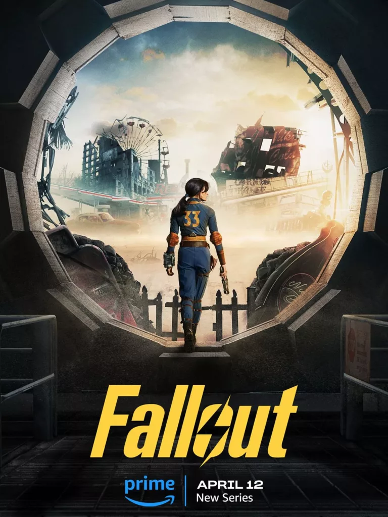 Capa da série de Fallout com personagem saindo do Vault 33.