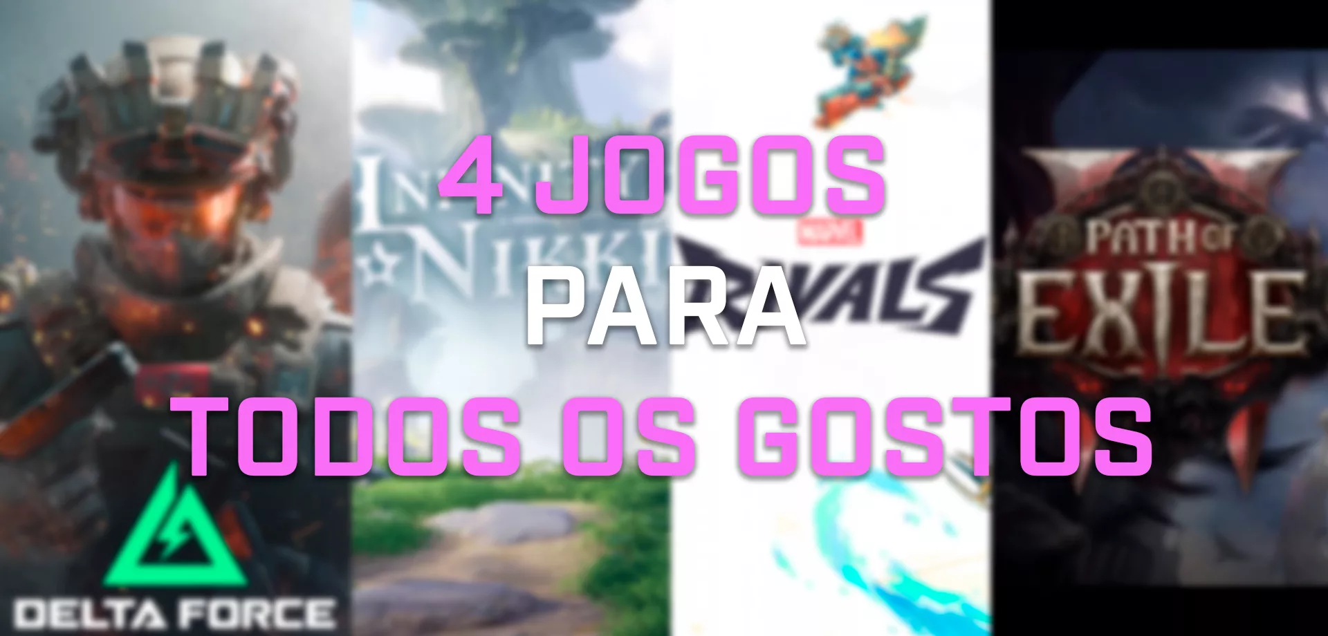 4 jogos para todos os gostos demonstrados na capa com jogos diferenciados.