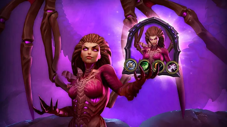 Sarah Kerrigan de Starcraft em Hearthstone.