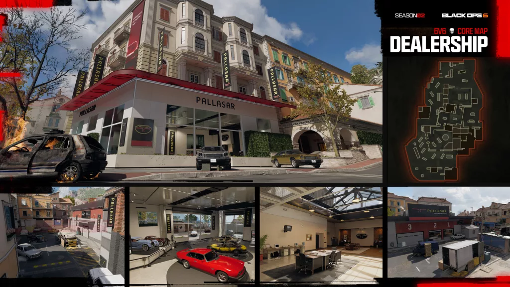 Mapa Dealership da temporada 2 de Black Ops 6.