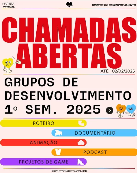 Grupo de Desenvolvimento de Projetos de Games do Projeto Marieta com chamada aberta.