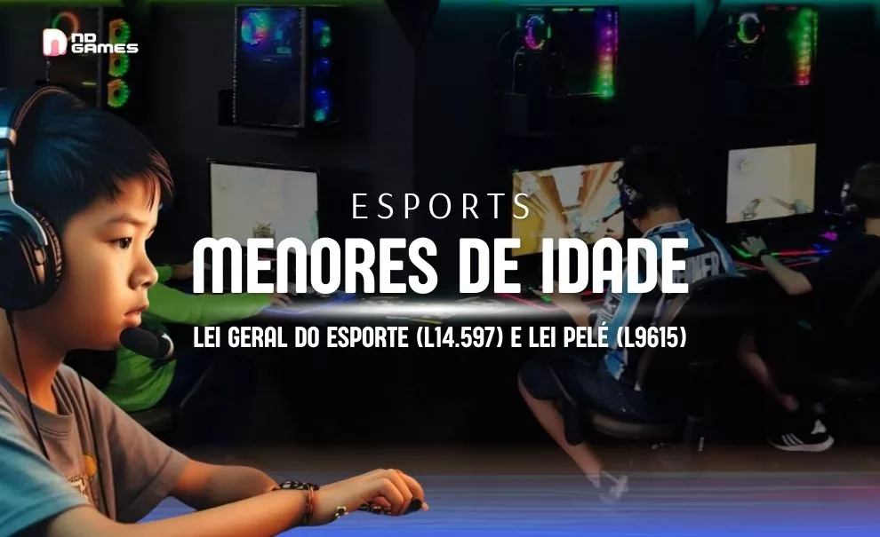 Criança a esquerda da imagem sentada à mesa jogando no pc - eSports - Atletas menores de Idade.