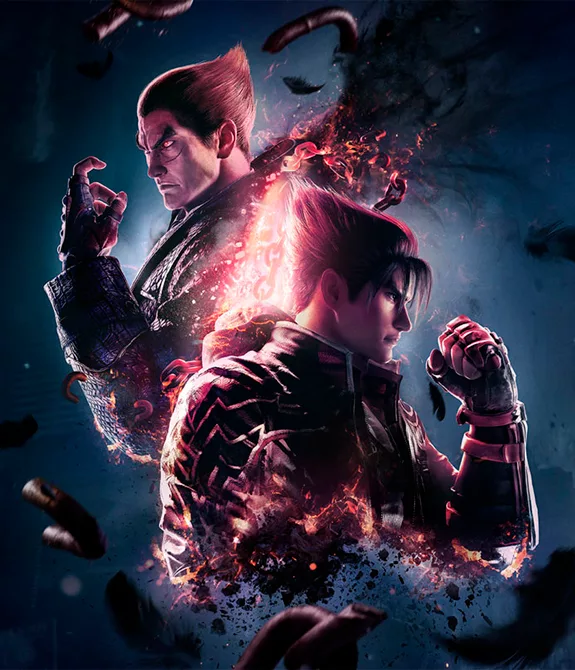 Jin e Kazuya na capa de Tekken 8.