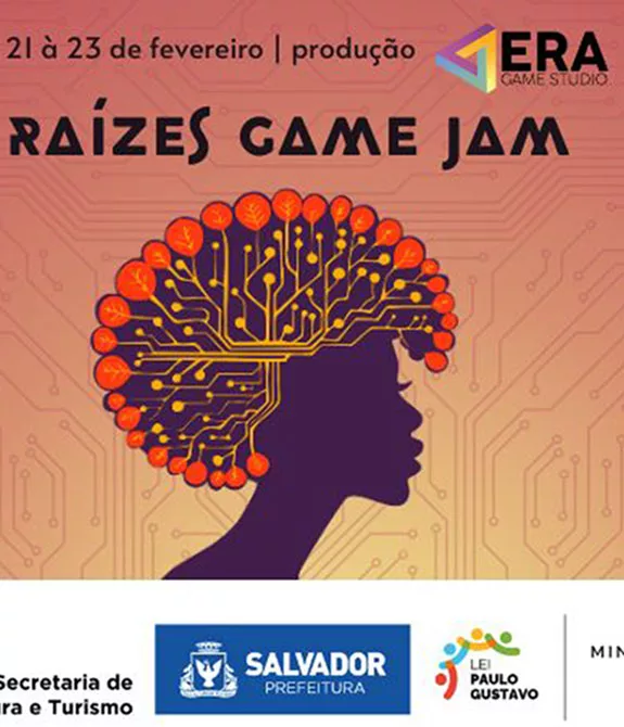 banner da Raízes Game Jam, evento da ERA Game Studio