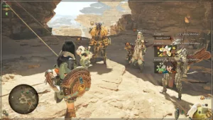 Lobby privado em Monster Hunter Wilds.