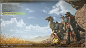 Menu de escolha com Online Single Player em Monster Hunter Wilds.